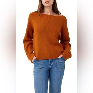 Millie Lena French Connection ginger glazed boat neck sweater